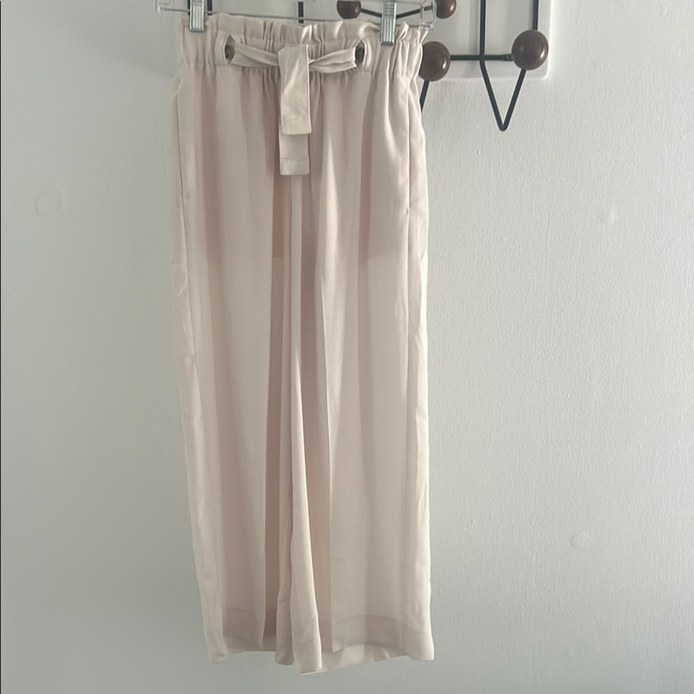 Vince Cream Wide Leg Pants with High Waist